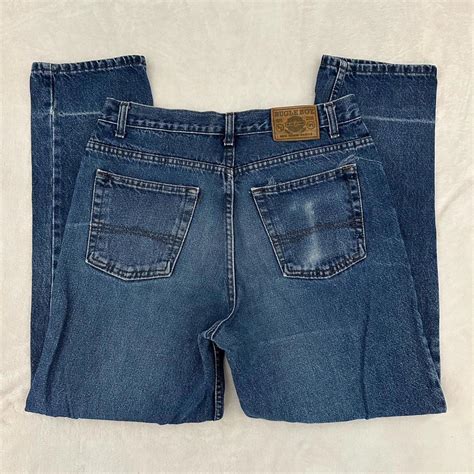 90s vintage bugle boy dark wash jeans Size W 33, L... - Depop