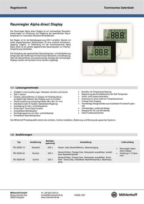 MOHLENHOFF RD 20203-10 ANLEITUNG Pdf-Herunterladen | ManualsLib