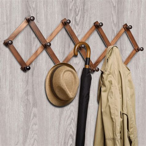 Amazon.com: OROPY Wood Accordion Wall Hanger, Expandable Coat Rack Wall ...