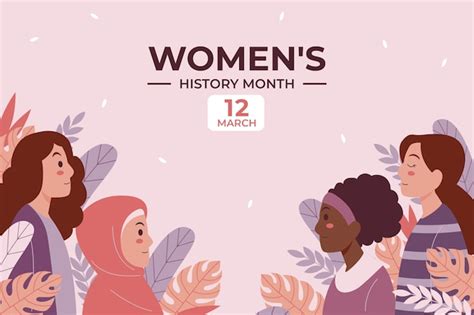 Flat women's history month background | Free Vector