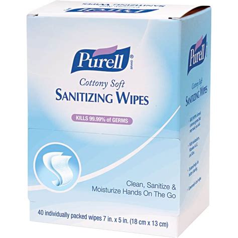 Purell Cottony Soft 62% Alcohol Hand Sanitizing Wipe, Herbal Scent, 480 ...