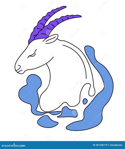 Zodiac Sign Of Capricornus Or Goat, Astrology Vector Illustration ...