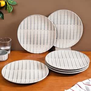 Buy Nestasia Grey Ceramic 11 Inch Dinner Plates | Microwave ...