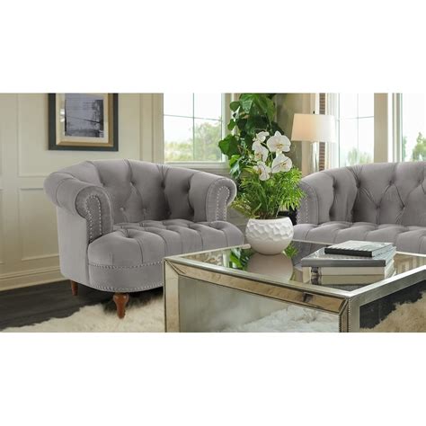 Modern & Classic 1 Seater Chesterfield Sectional Sofa in Velvet for ...