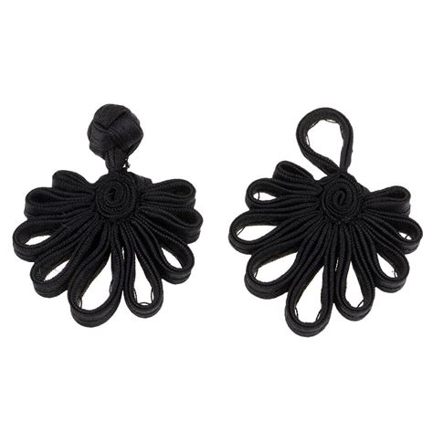 Enakshi 5 Pairs Chinese Frog Knot Closure Buttons for Cloth Decor Black ...