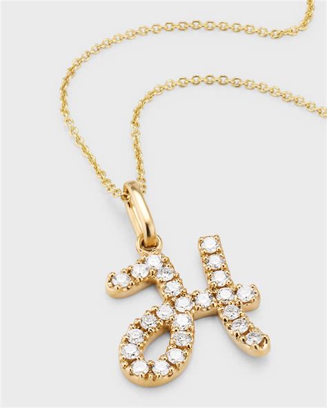 14k Diamond Pave Initial Necklace | Neiman Marcus