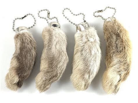 Dangerous Threads Rabbit Rabbits Foot Keychain White / Natural 4 Pcs ...