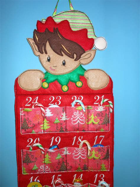 In the Hoop Advent Countdown Calendar Elf Embroidery Machine Design Set ...