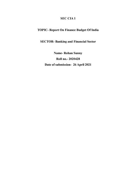 SEC CIA 1 - mandatory assignment for sec - SEC CIA 1 TOPIC- Report On ...