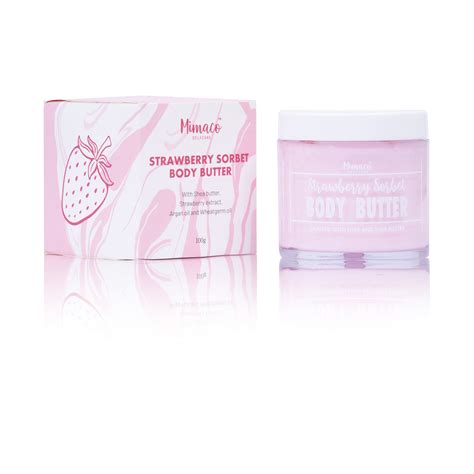 STRAWBERRY SORBET - Body Butter : with Shea butter, jojoba oil and str ...