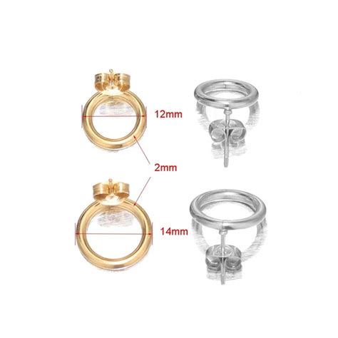18K Plated Stainless Steel Round Stud - 1 Pair – Feozer Arts and Crafts