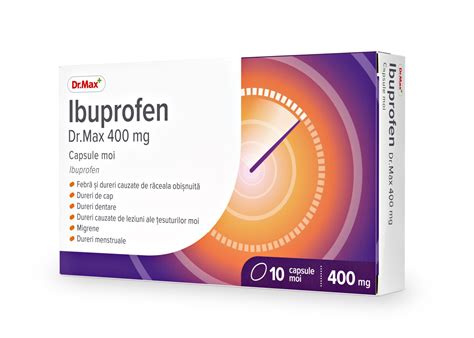 Dr.Max Ibuprofen 400mg, 10 capsule moi | Dr.Max Farmacie