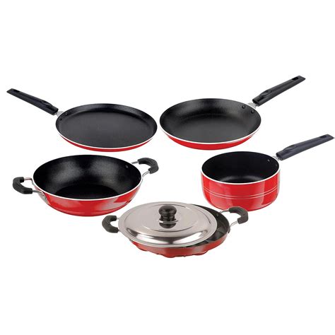 Buy NIRLON Aluminium Non Stick Cookware Flat Tawa/Sauce Pan/Kadhai ...