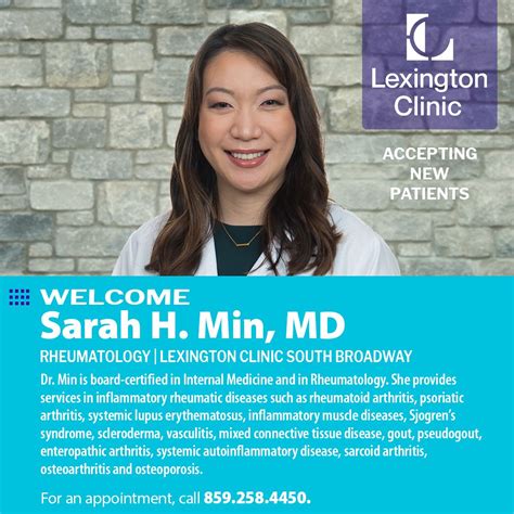 Lexington Clinic on LinkedIn: Lexington Clinic welcomes Dr. Sarah H. Min to our Rheumatology ...