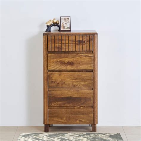 Buy Olivia Mango Wood Chest of 4 Drawers - Brown from Home Centre at ...