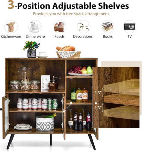 Buy PETSITE Kitchen Accent Sideboard Buffet Storage Cabinet, Wood ...