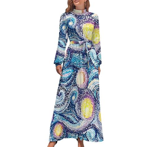 Art Dress Modern Maxi Dress Aesthetic Bohemia Long Dresses High Waist ...