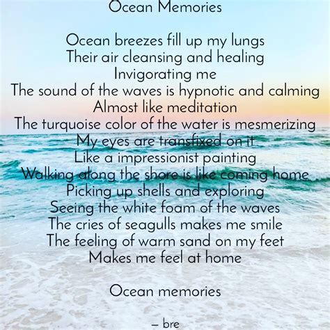 Ocean Memories | Ocean poem, Concrete poem, Poems