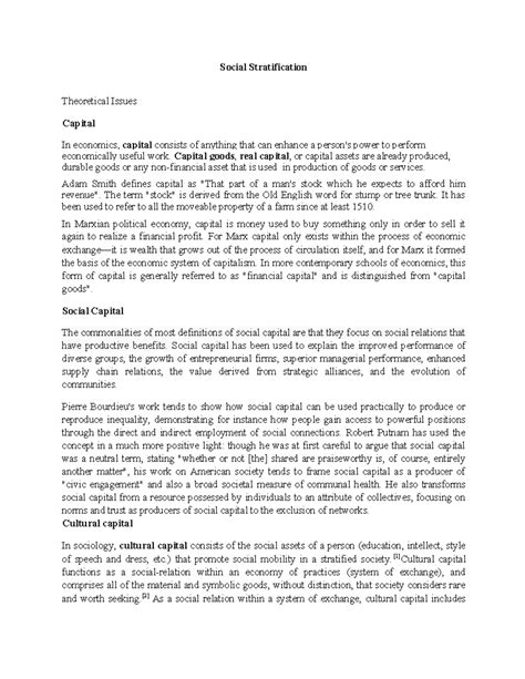 Stratification handout 22 (1) - Social Stratification Theoretical ...