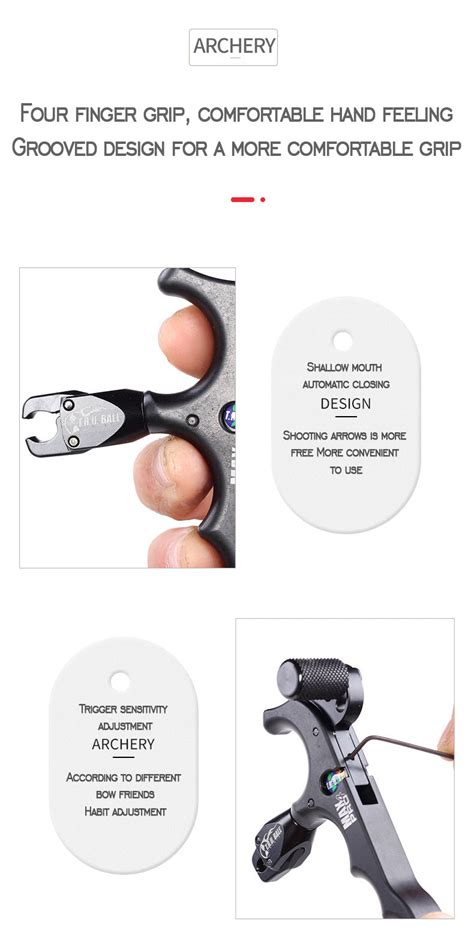 4 Finger Grip Aluminum Alloy Release Aids For Bow and Arrow Grip Sprea ...