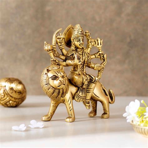 Brass Superfine Brass Maa Durga Idol - 5 Inch - Darbar Craft