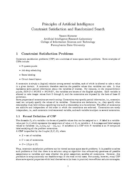 Handout 4 - DSAFASD - Principles of Artificial Intelligence Constraint ...