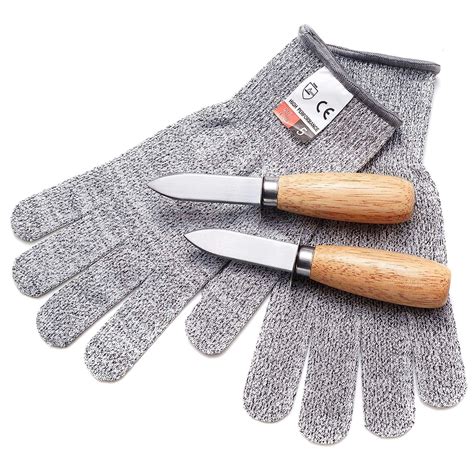 Buy Oyster Knife Shucker Set, Wood Handle Oyster Shucking Knife and Cut ...