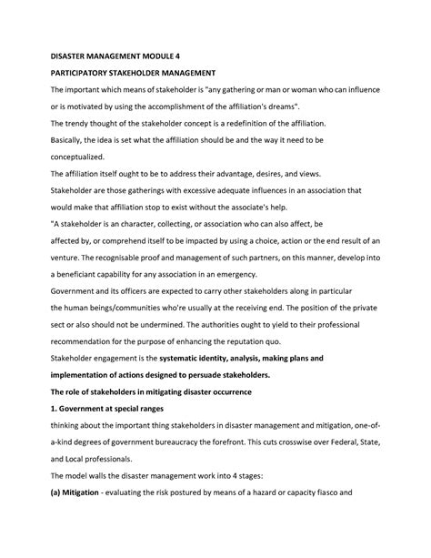 Disaster Management Module 4 PART 1 - DISASTER MANAGEMENT MODULE 4 ...