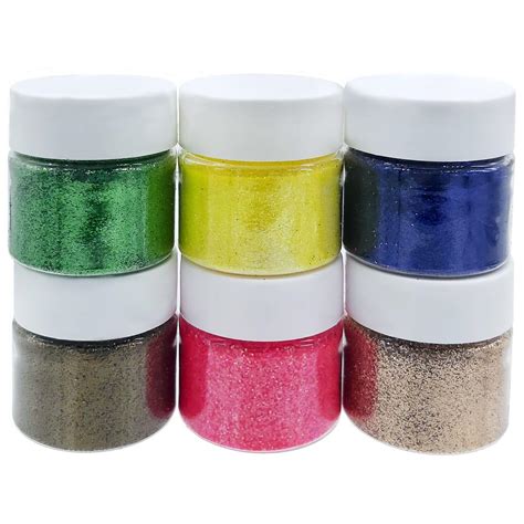 R&H Glitter Powder Set of 6 Colours for Resin Art and Crafts : Amazon ...