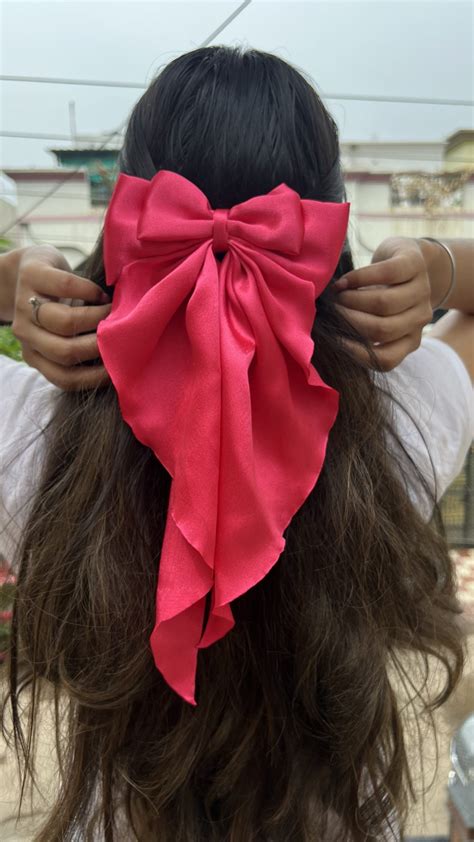 Pink ruffle pigtail Bow