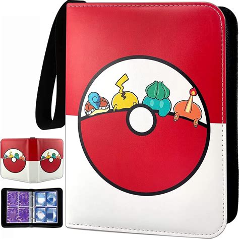 Buy Trading Card Binder, Card Holder 4 Pocket 50 Removable Sleeves 400 ...