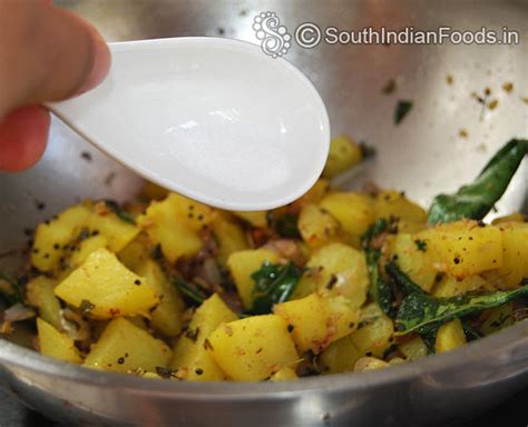 Potato masala poriyal-How to make-Step by step photos