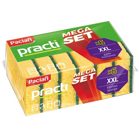Gabka Zmywaki do Naczyn Czysciki PACLAN PRACTI MEGA SET 6 szt XXL (5900942136865) • Cena, Opinie ...