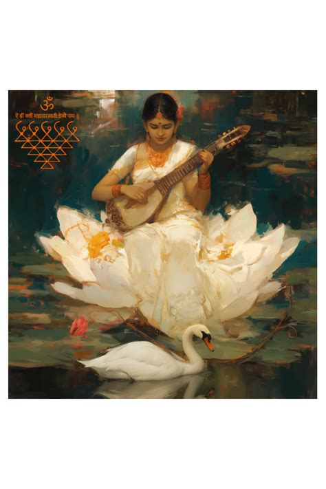 Saraswati Devi Poster – Divine Wall Decor for Devotees | Goddess of Wi ...