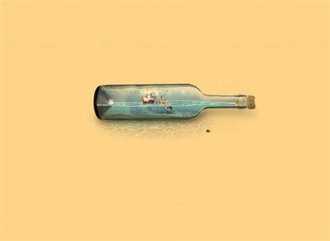Download wallpaper water, fly, ship, Bottle, Kraken, section minimalism ...