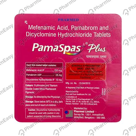 Pamaspas Plus Strip Of 10 Tablets: Uses, Side Effects, Price & Dosage ...