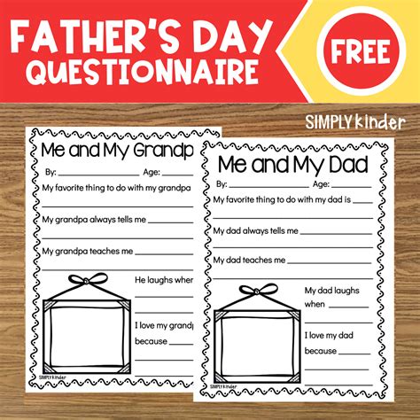 Father's Day Questionnaires - Simply Kinder