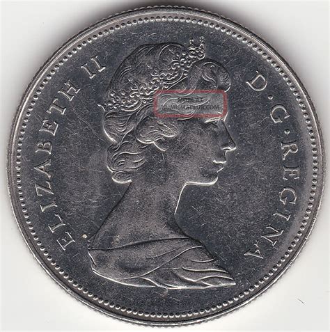 1973 Canadian 50 Cent Coin - Missing Of The A In Ad