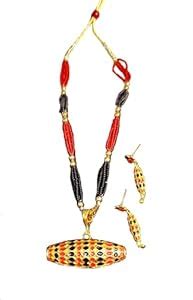 Buy BALAJI GOLD Assamese Traditional Red Black Meenakari Dholbiri ...