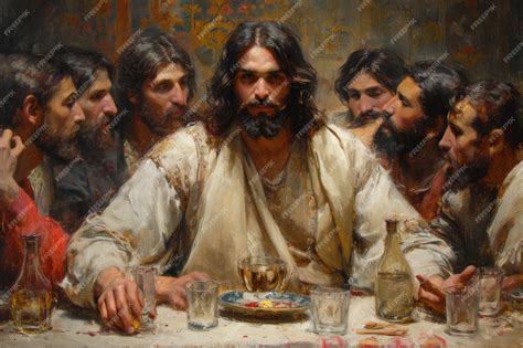Premium AI Image | Jesus Christ and the Last Supper with the traitor ...