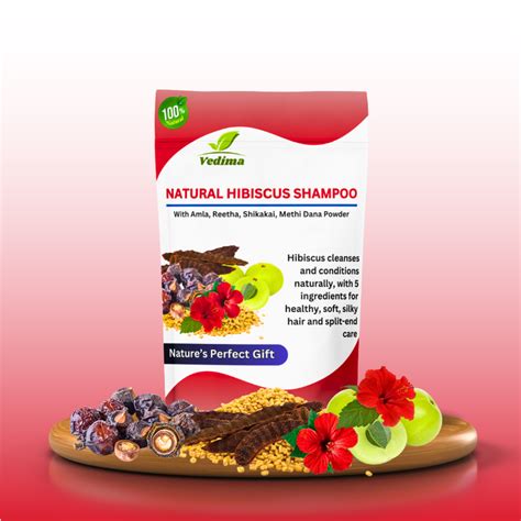 Natural Hibiscus Hair Shampoo with Amla, Reetha, Shikakai & Methi – Vedima