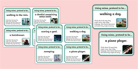 Mime Photo Flash Cards