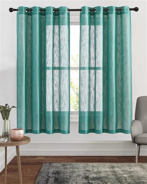 Buy The Trendy House Cotton Linen Solid Curtain for Door with Eyelet ...