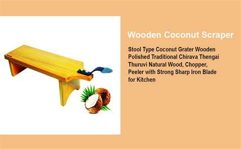 Wemgo Stool Type Coconut Scraper Wooden Polished Coconut Grater ...