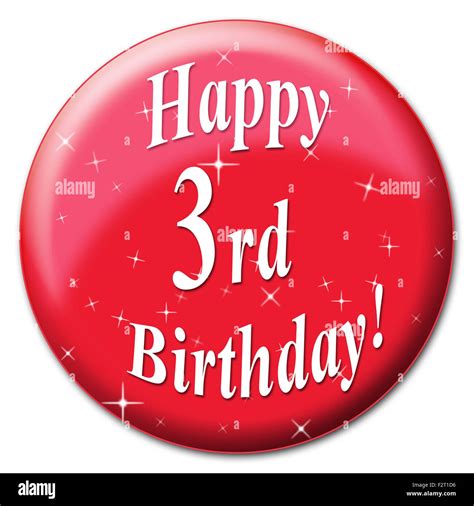 Happy Third Birthday Indicating Congratulating Happiness And ...