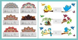 Heaven Decors 20 cm Cute Birds On Tree Branch Switch Board & ( Rangoli ...