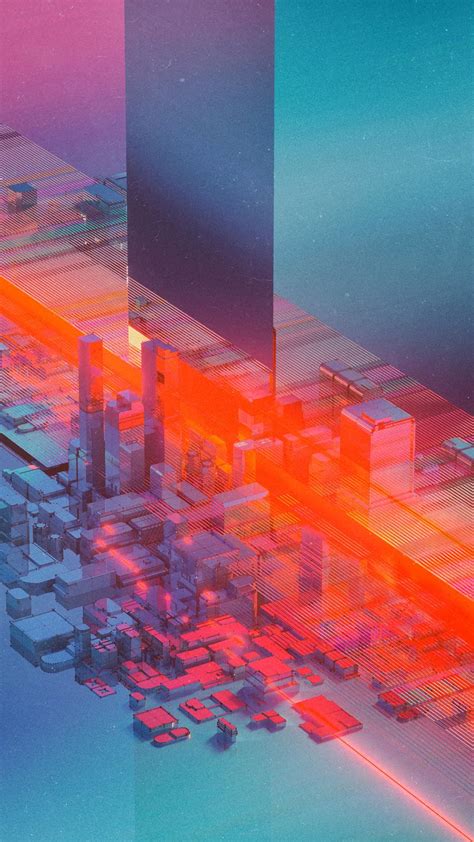 Download wallpaper 938x1668 futurism, art, skyscrapers, glow iphone 8/7 ...