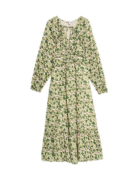Buy Chiffon Floral V-Neck Midaxi Waisted Dress at Marks & Spencer