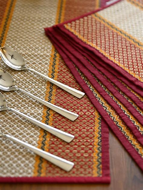 Buy KalaTree Handmade River Grass Dining Table Mats Set of 6 Pieces ...