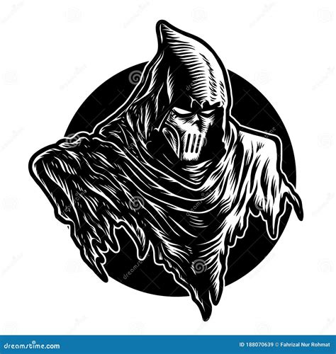 Dark Grim Reaper Logo Design Cartoon Vector | CartoonDealer.com #147768143